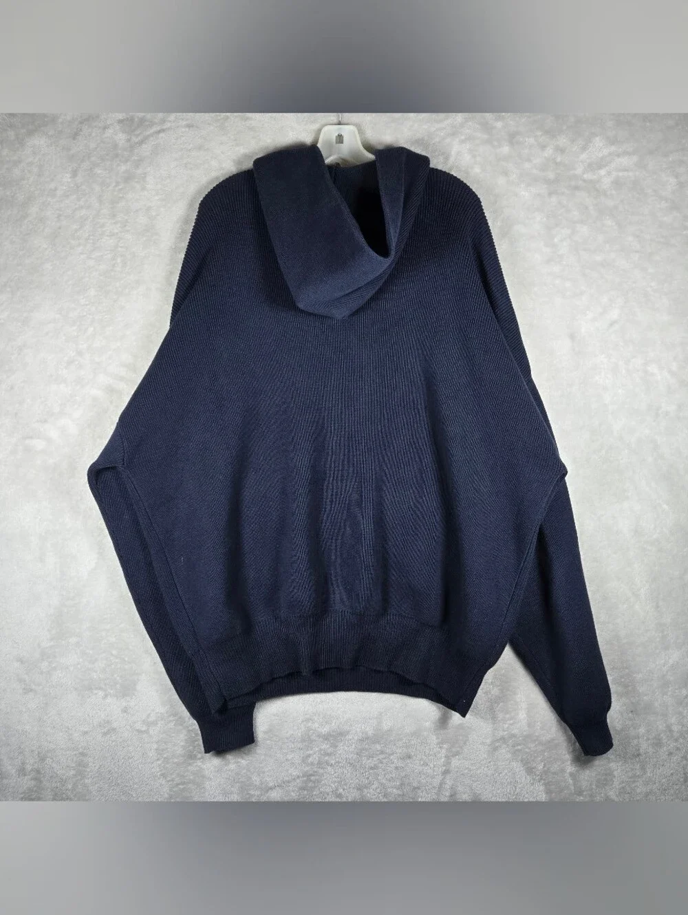 Alo Yoga Scholar Hooded Sweater Women’s Large Navy Blue Heavyweight Knit Relaxed